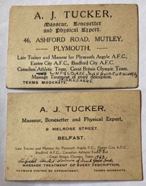 Andy Tucker business cards from the 1920s