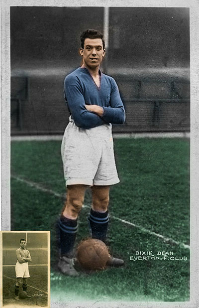 William 'Dixie' Dean, colourised