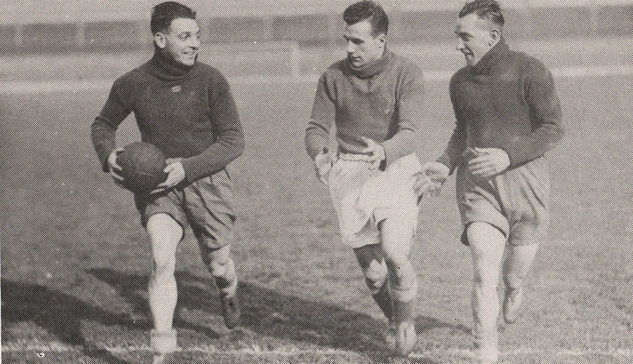 Ben Williams and Everton teammates playing Rugby circa 1932