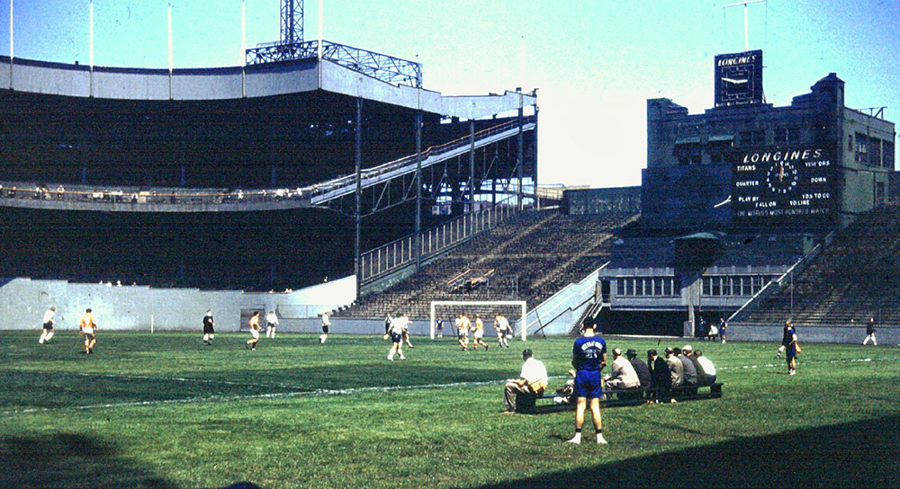 Everton playing at the Polo Grounds, NY