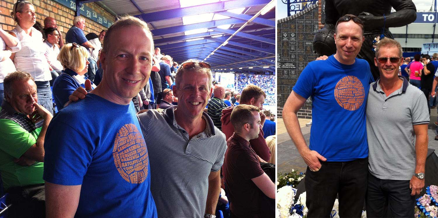 Nigel Groome with Rob Sawyer at Goodison Park