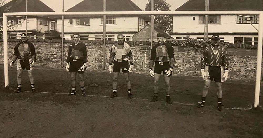 Everton goalkeepers with Neville Southall at Bellefield
