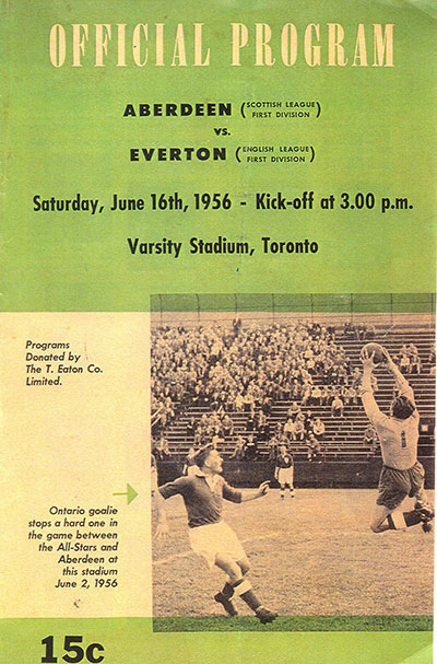 Programme cover from the penultimate match of Everton's North American tour