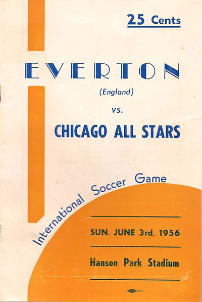 Programme cover for Everton's match against Chicago All Stars